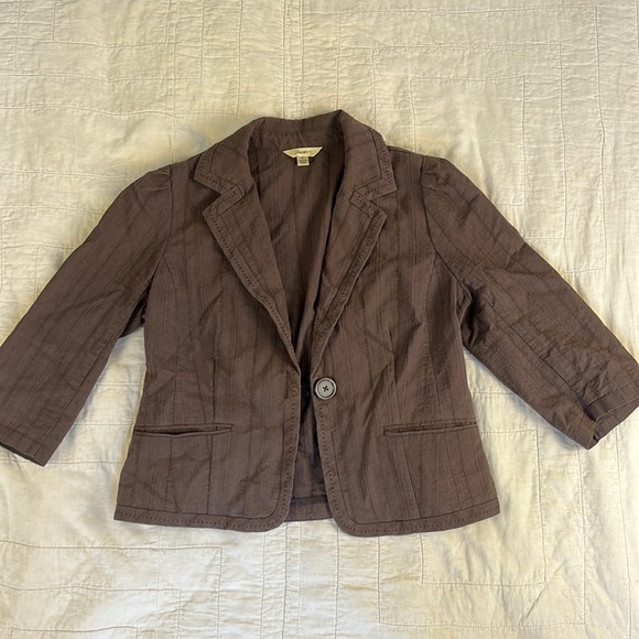 Jackets & Blazers - Brown blazer with lace detail
